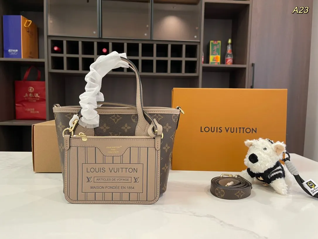 LV Neverfull 老花 牛皮 水桶包 休閒水桶款