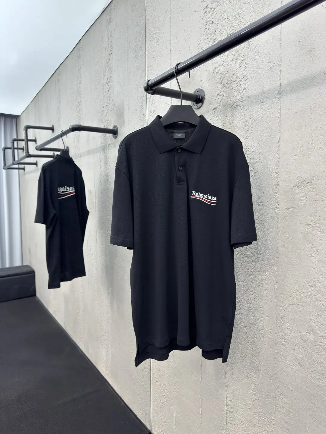 Balenciaga 黑色 純棉 Logo 襯衫 街頭休閒款