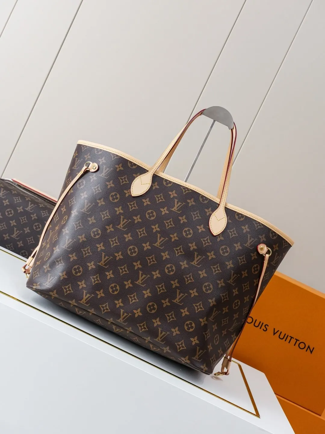 Neverfull 老花 牛皮 托特包 大容量托特款