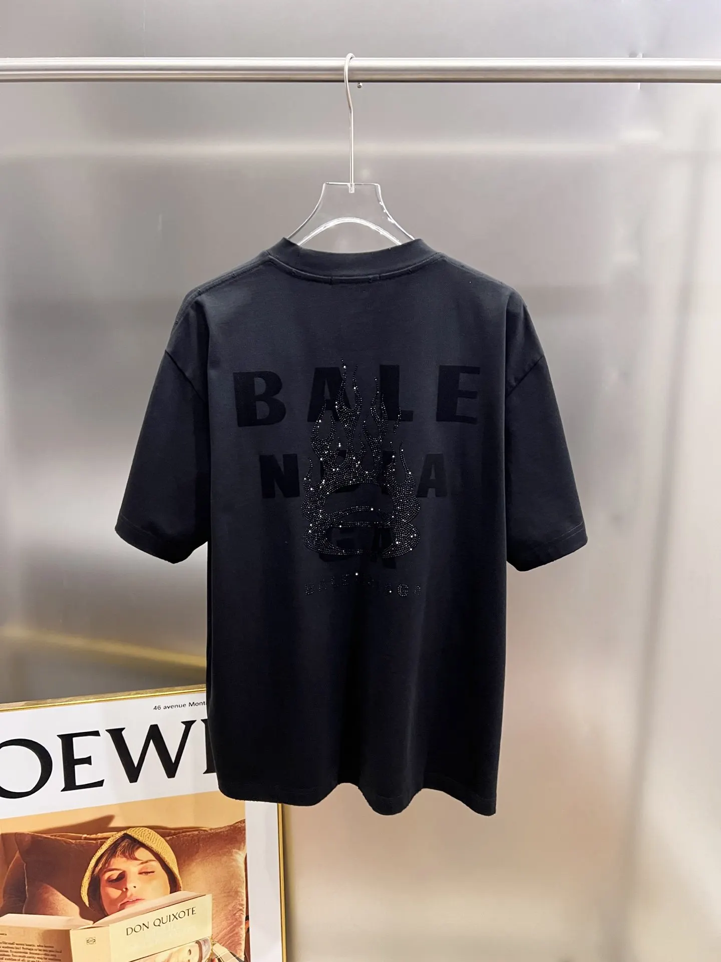 Balenciaga Black Logo Short Sleeve T-Shirt Loose Casual