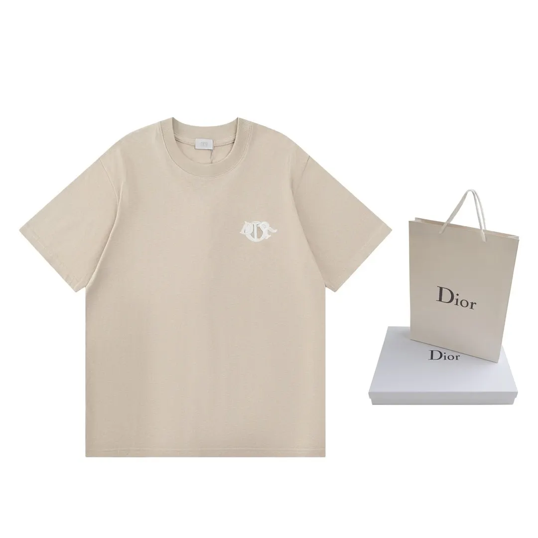 DIOR Letter Cotton Short Sleeve T-Shirt Casual Versatile