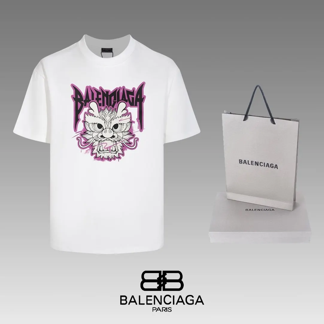 Balenciaga Black Short Sleeve T-Shirt Loose Casual
