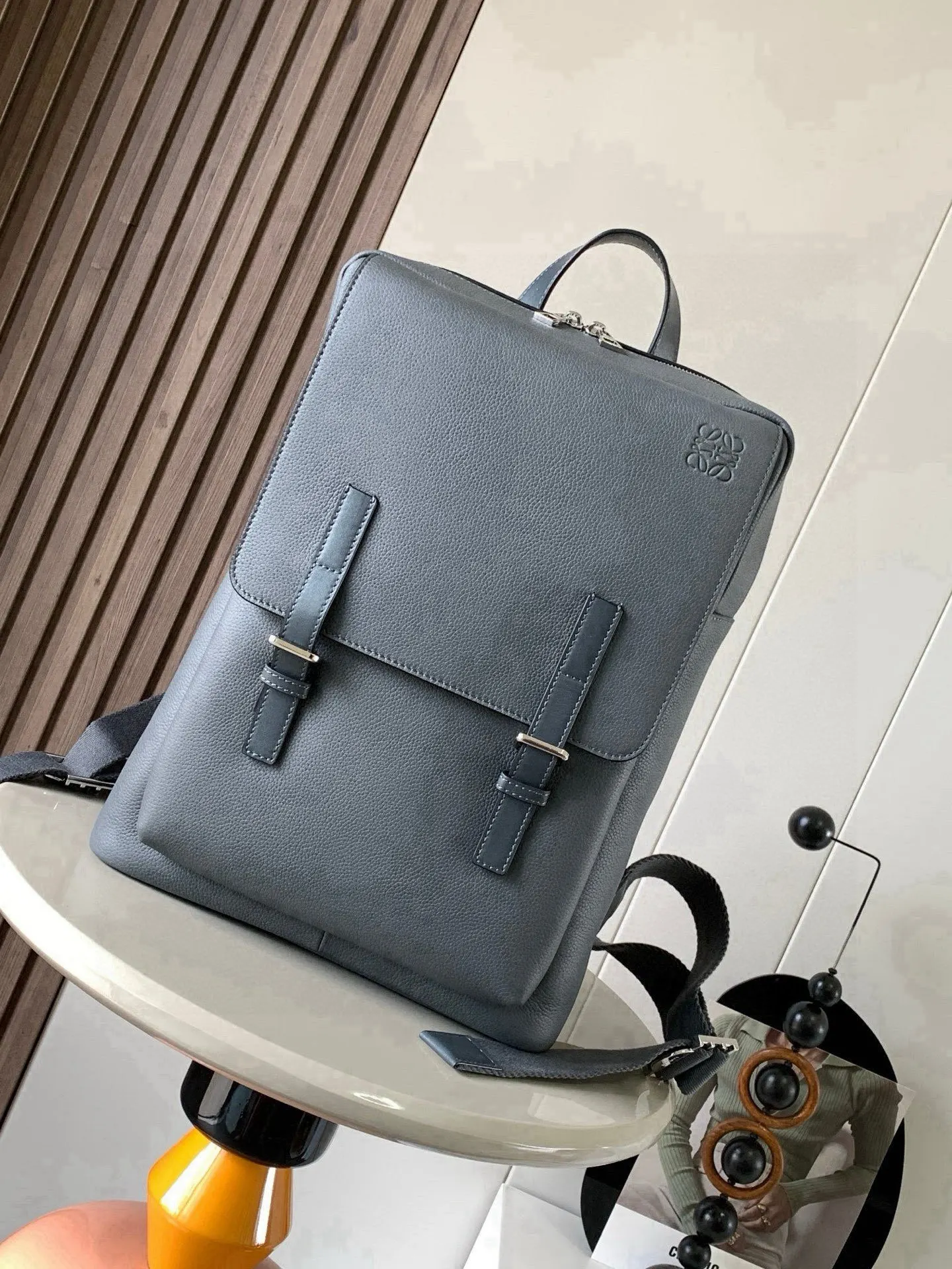 小牛皮 柔软粒面牛皮革军用 Military Backpac 雙肩包 实用雙肩款