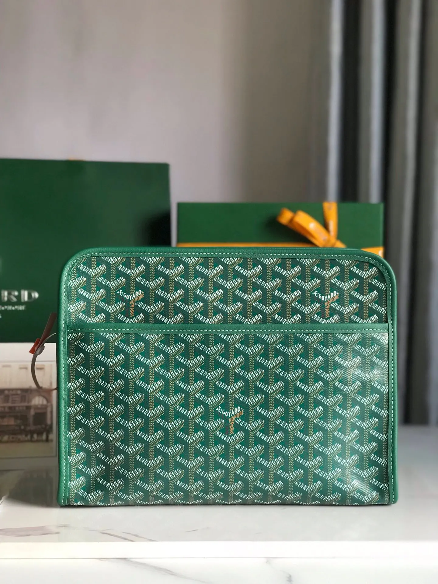 Goyard Yellow Clutch Bag Leather