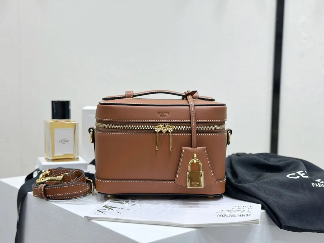 Brown Cosmetic Pouch Leather