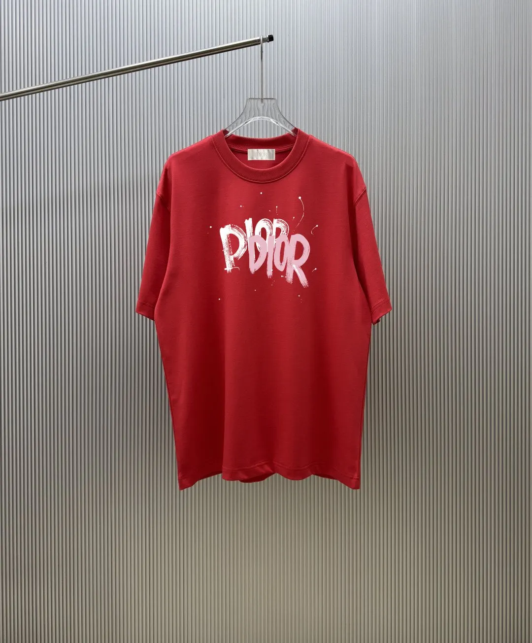 Dior 紅色字母短袖T恤 亮色休閒款