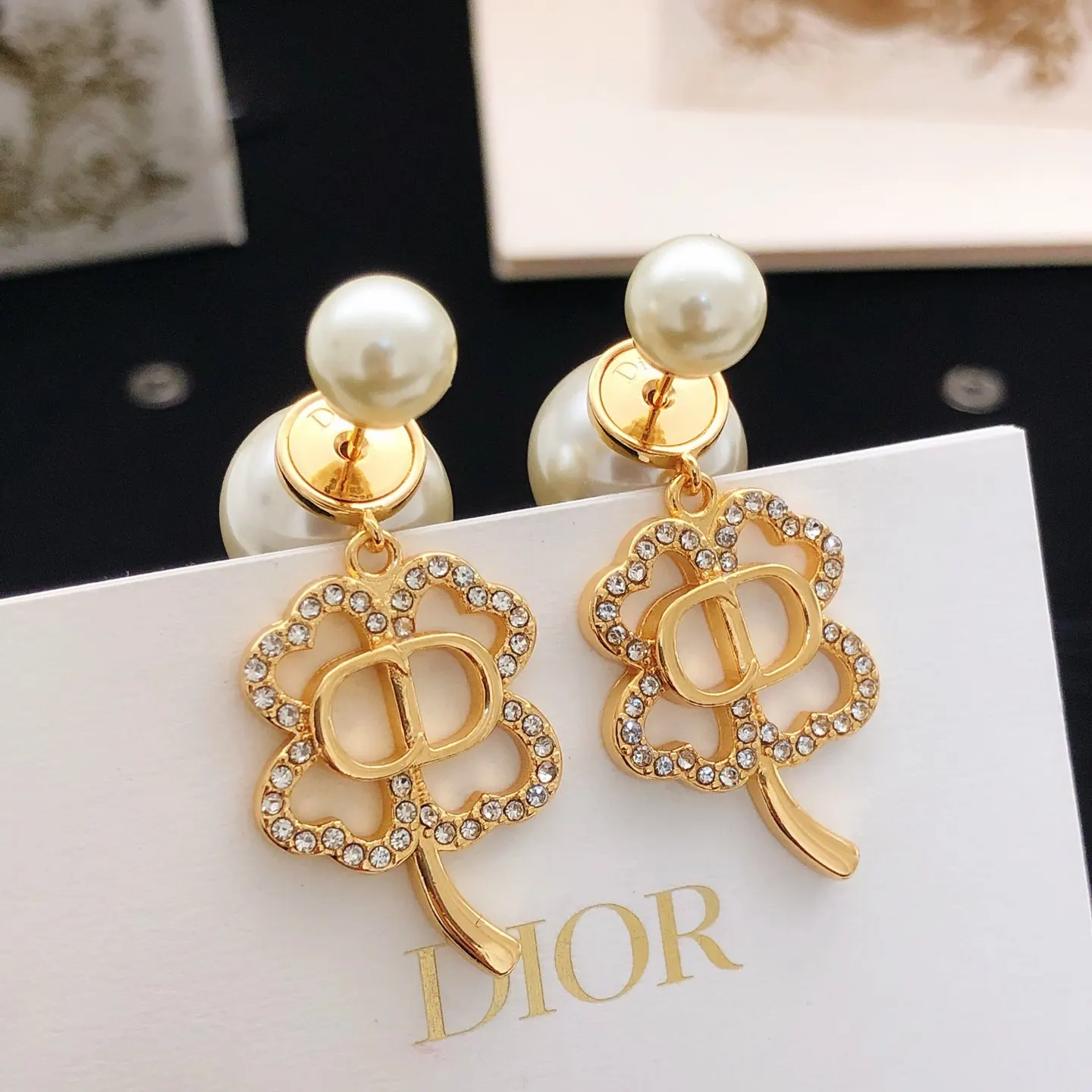 Dior CD金色吊墜耳環 精緻款