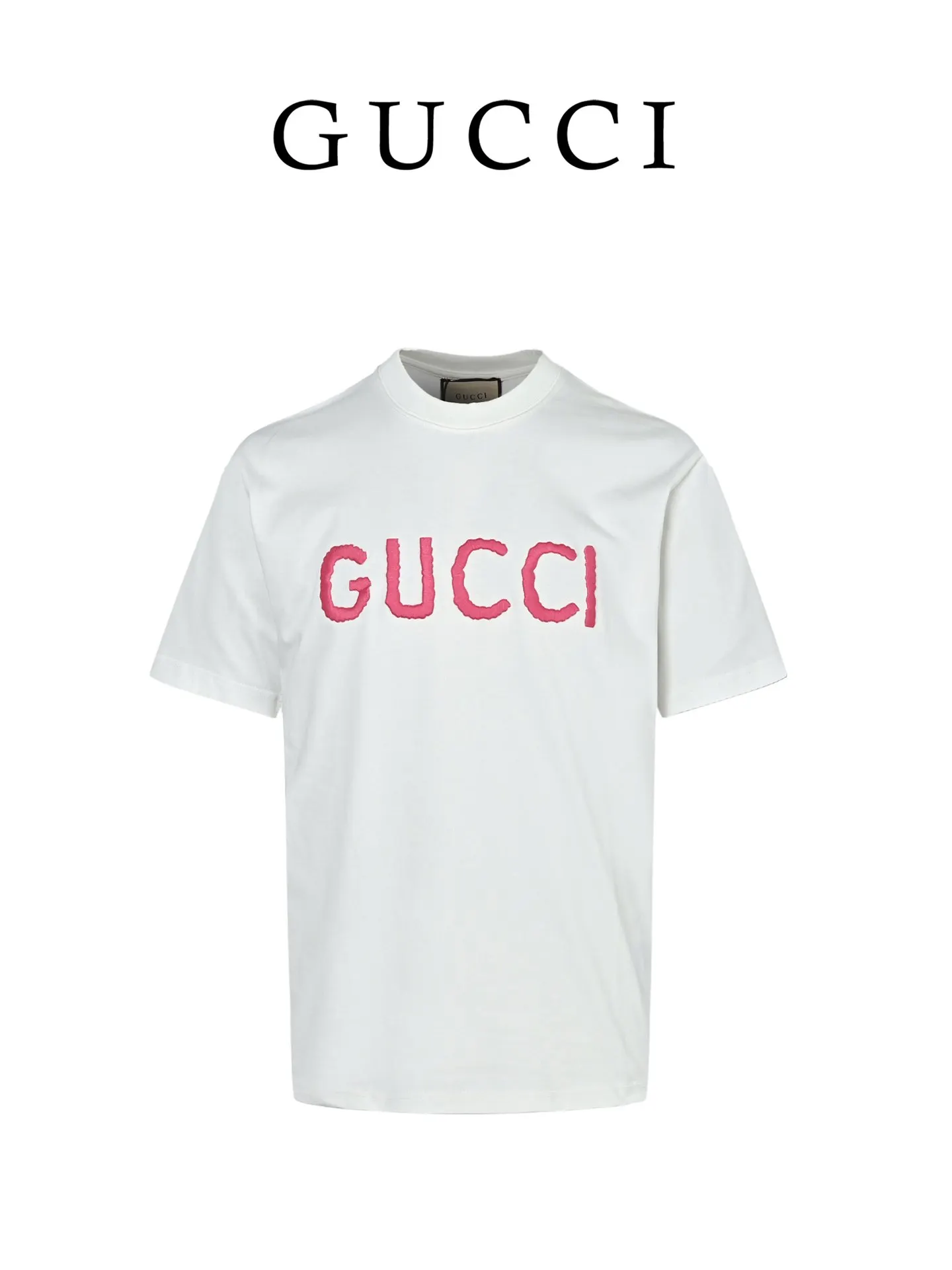 Gucci 粉色 Logo 字母 短袖T恤 休閒百搭款