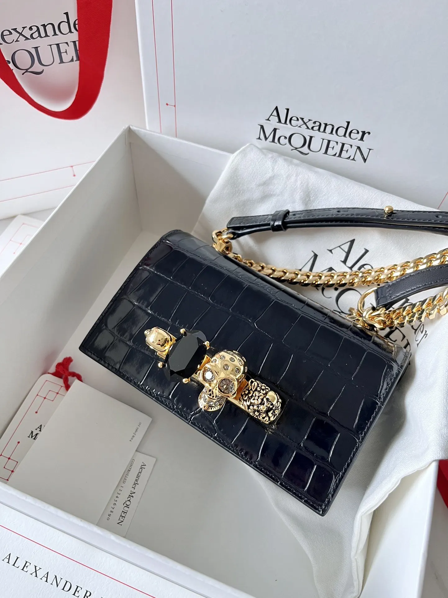 牛皮 亚力山大• Jewelled Satchel Min 收納包 旅行收納款