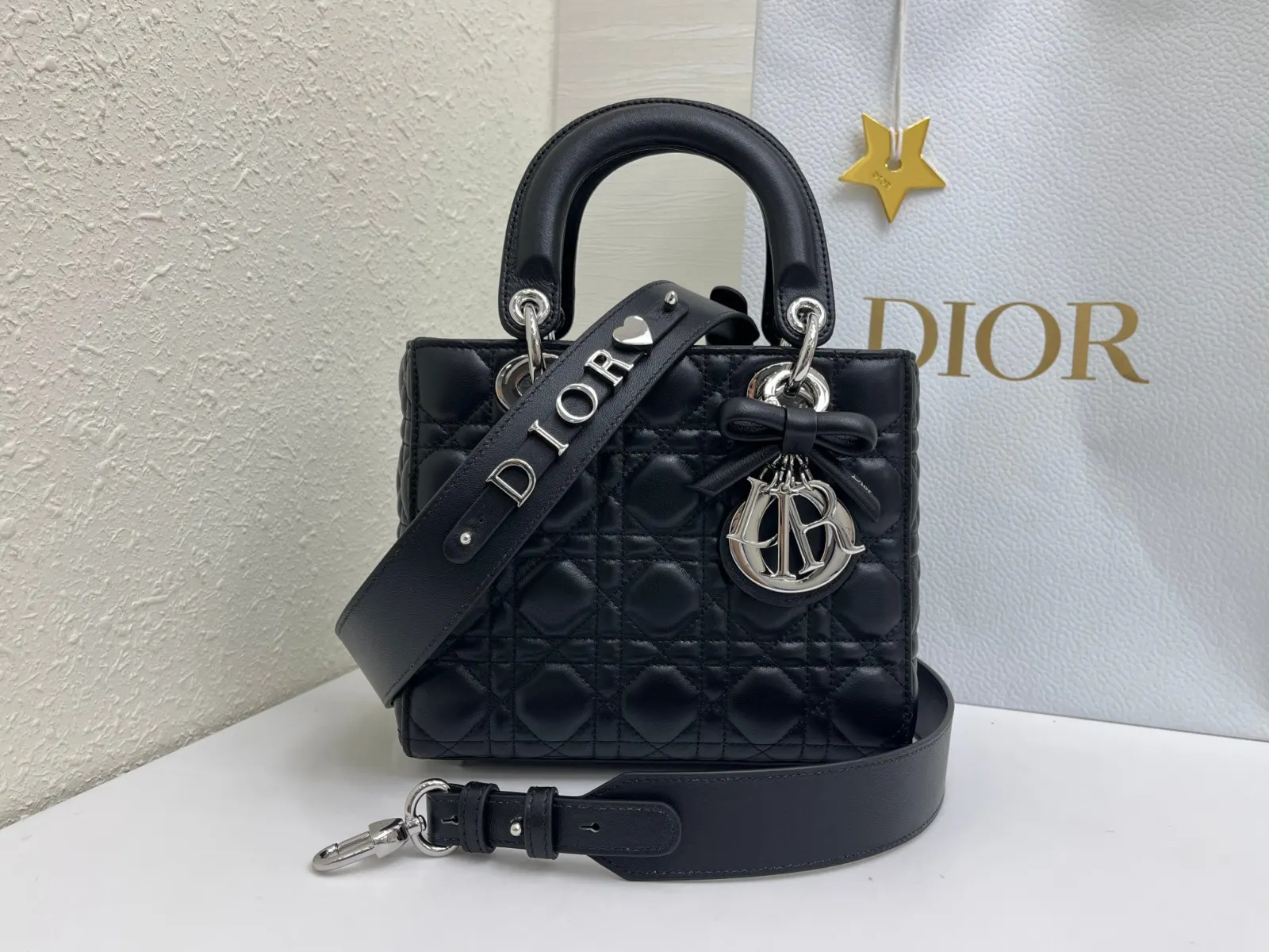 Dior My ABCDior 黑色羊皮手袋 手提斜挎款