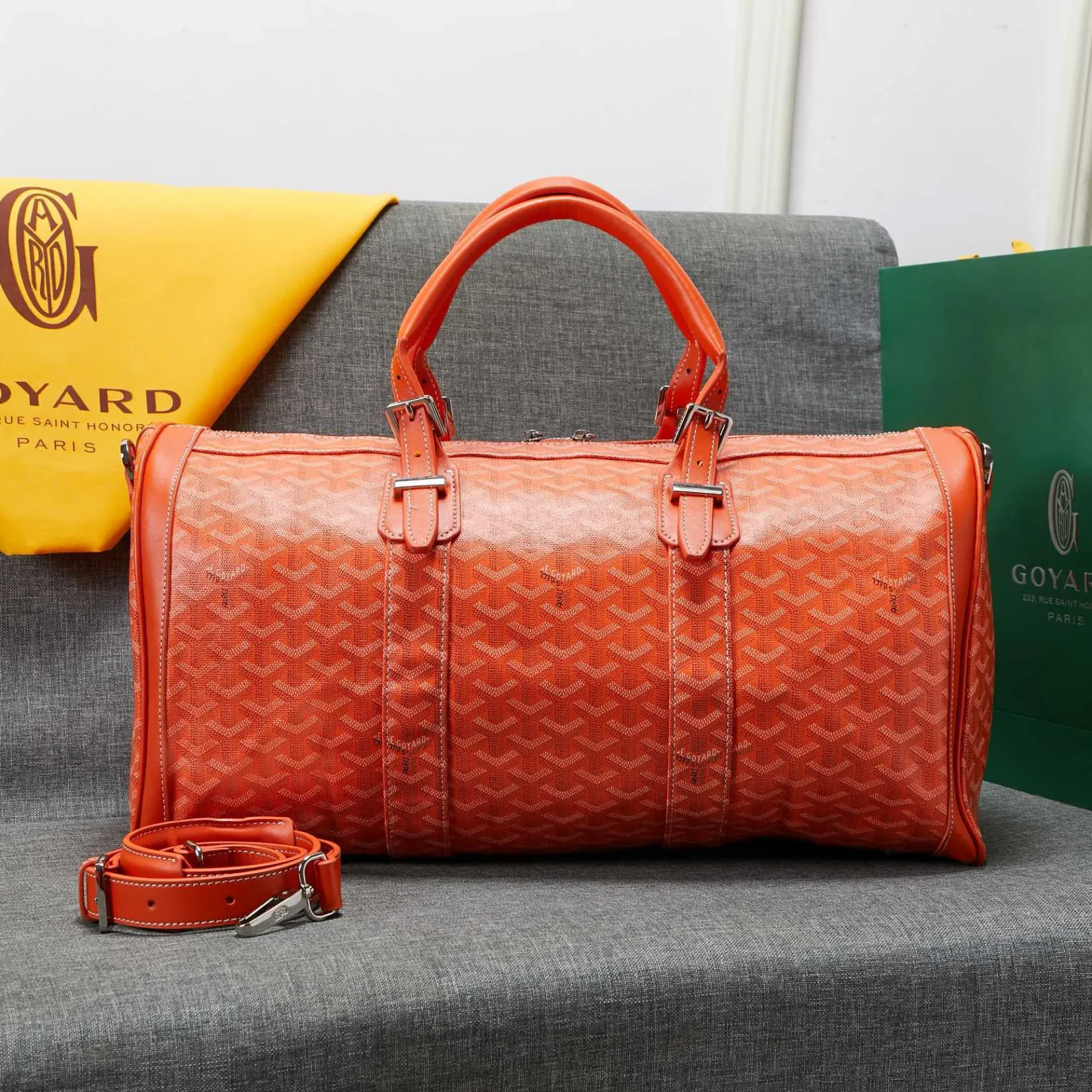 Goyard 吴亦凡同款包男女同款口袋GY戈雅旅行袋手提單肩短 大容量旅行款