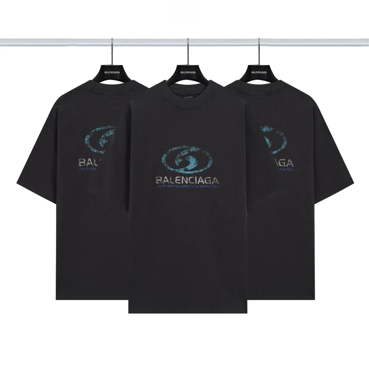 Balenciaga Print Short Sleeve T-Shirt Street Casual