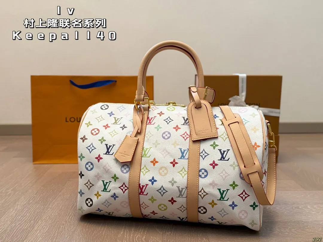 LV Keepall 村上隆聯名系列 旅行袋 旅行袋 大容量旅行款