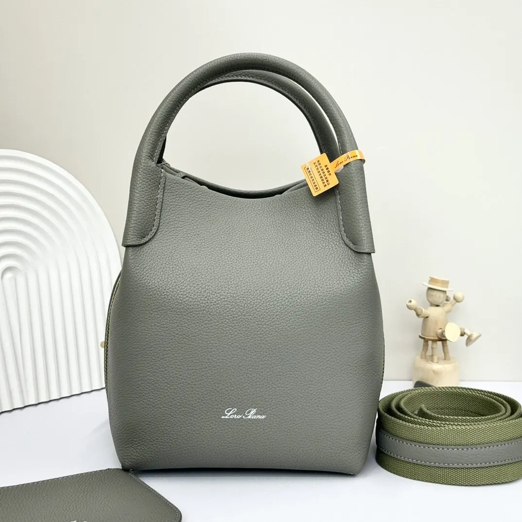 Gold Bucket Bag Casual Leather