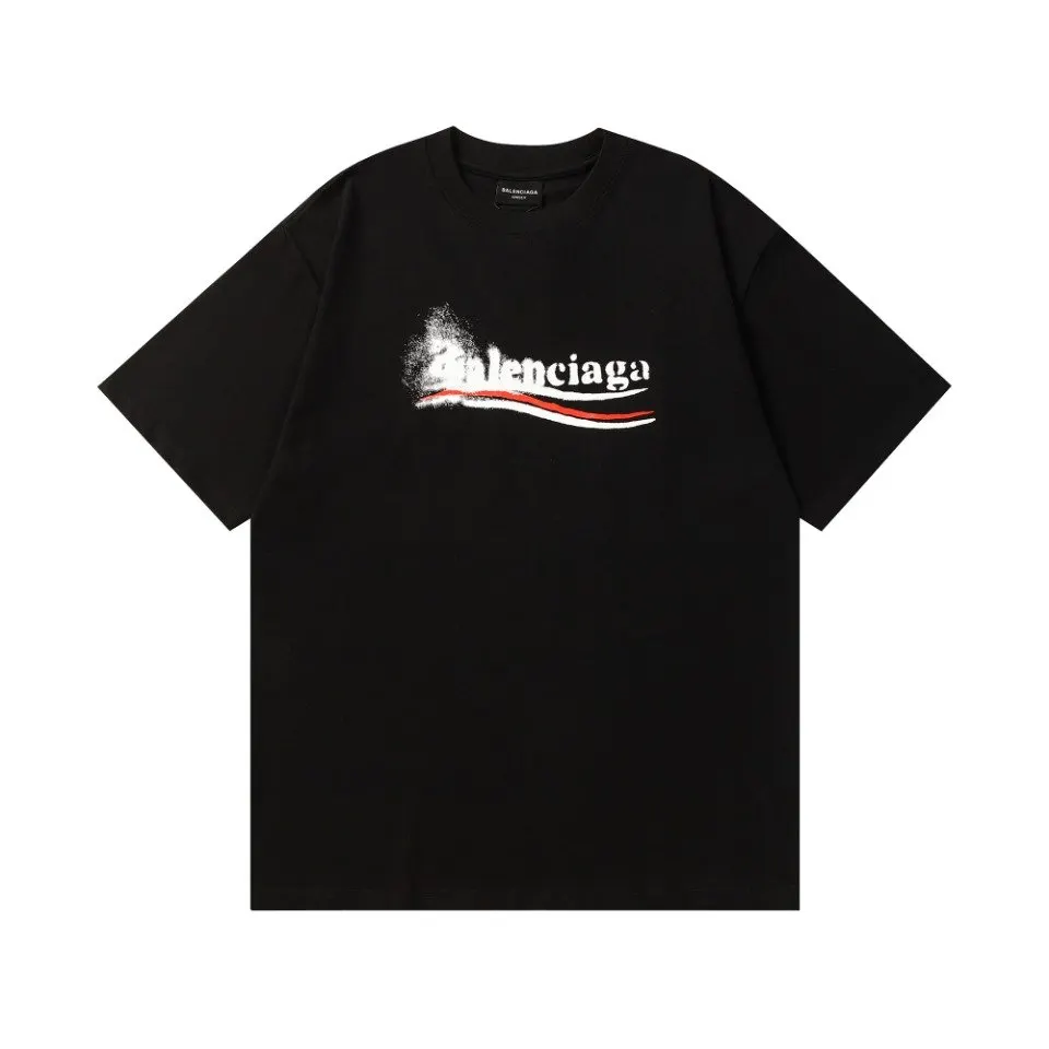 Balenciaga Black Short Sleeve T-Shirt Loose Casual