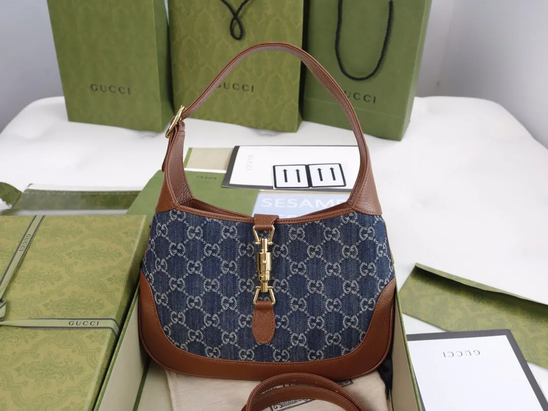 Gucci 牛仔 牛皮 价 腋下包 復古腋下背款