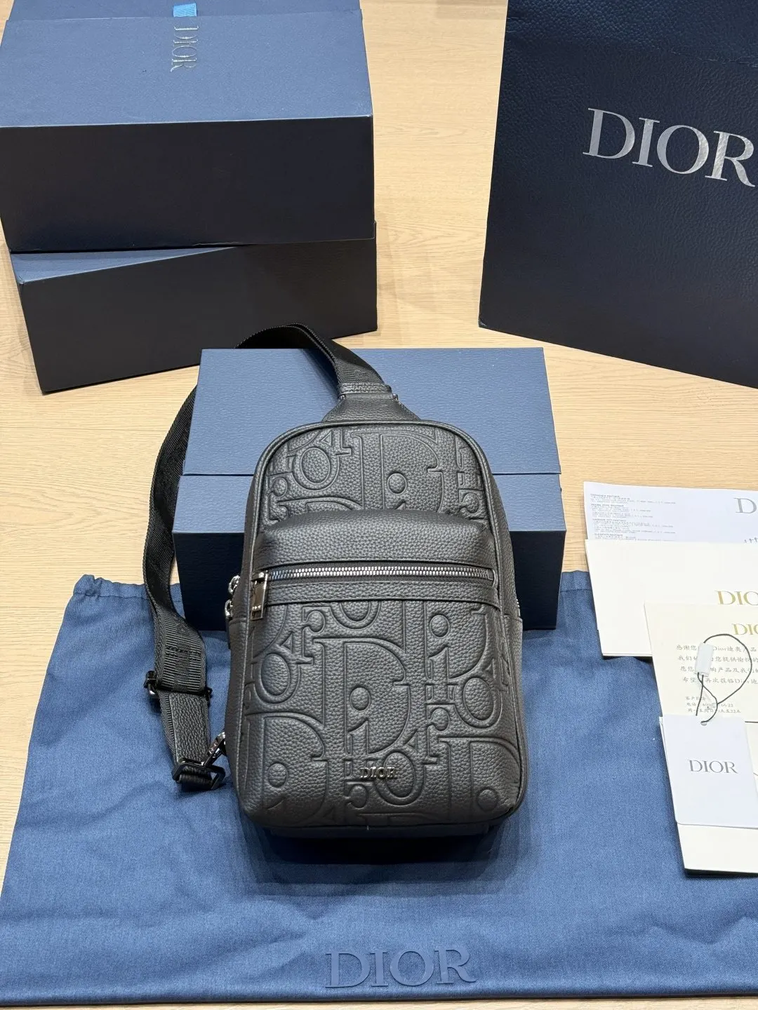 Dior Lady Dior 銀灰色羊皮手提斜背包 小號款
