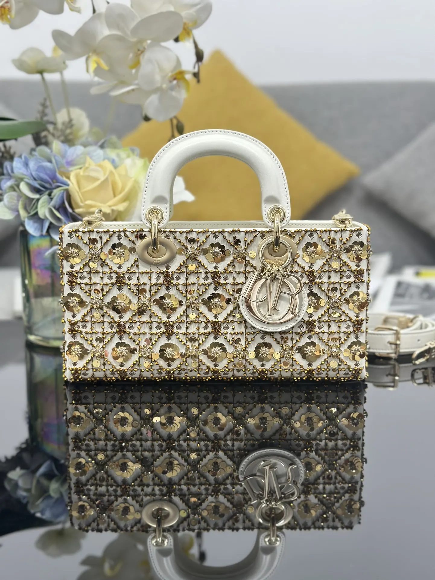 Dior 白色 金色 皮革 鏈條包 精致鏈條款