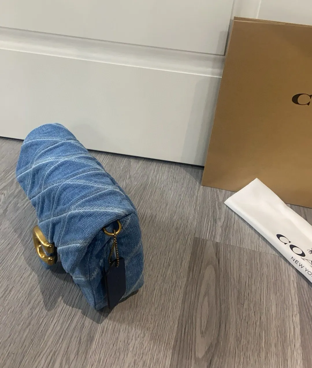 Coach 丹宁 square 喜欢丹宁的宝宝有福了 斜背包 輕便斜挎款