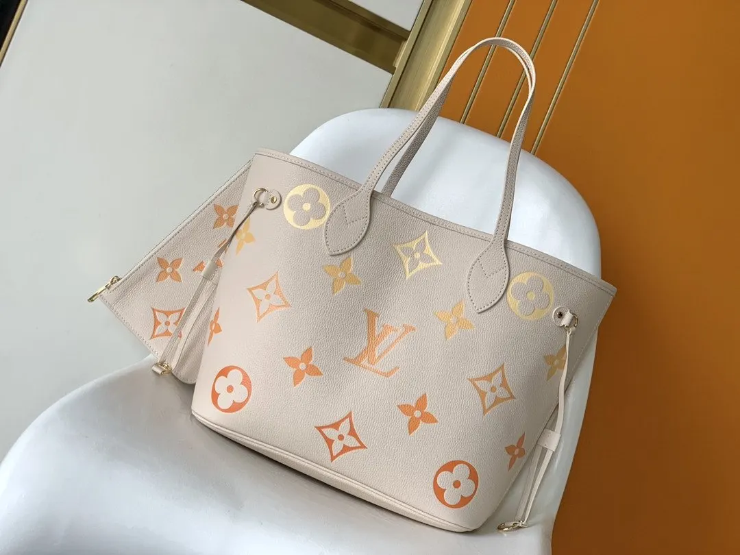 LV Neverfull 蓝色 牛皮 托特包 大容量托特款