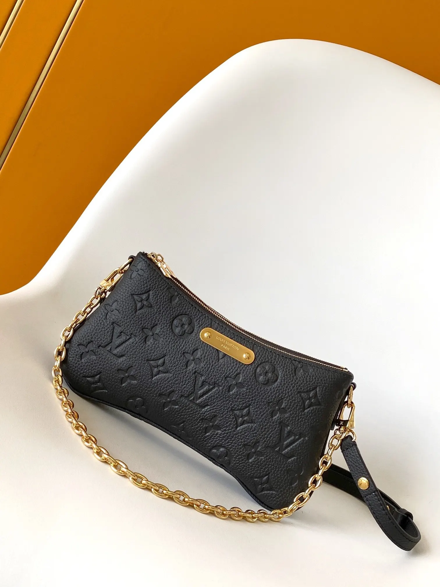Louis Vuitton Black Chain Bag Leather