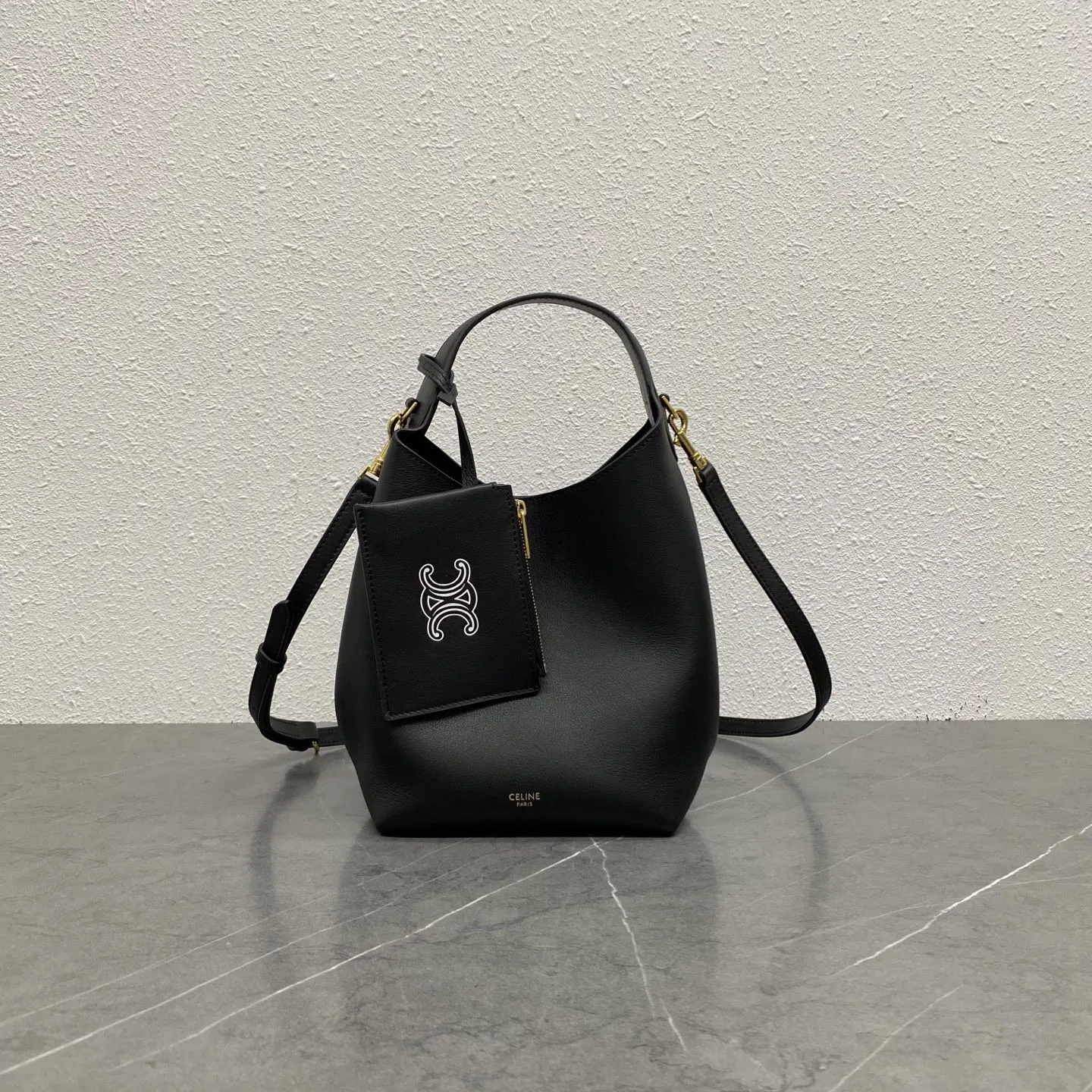 Black Hobo Shoulder Bag Vintage Leather
