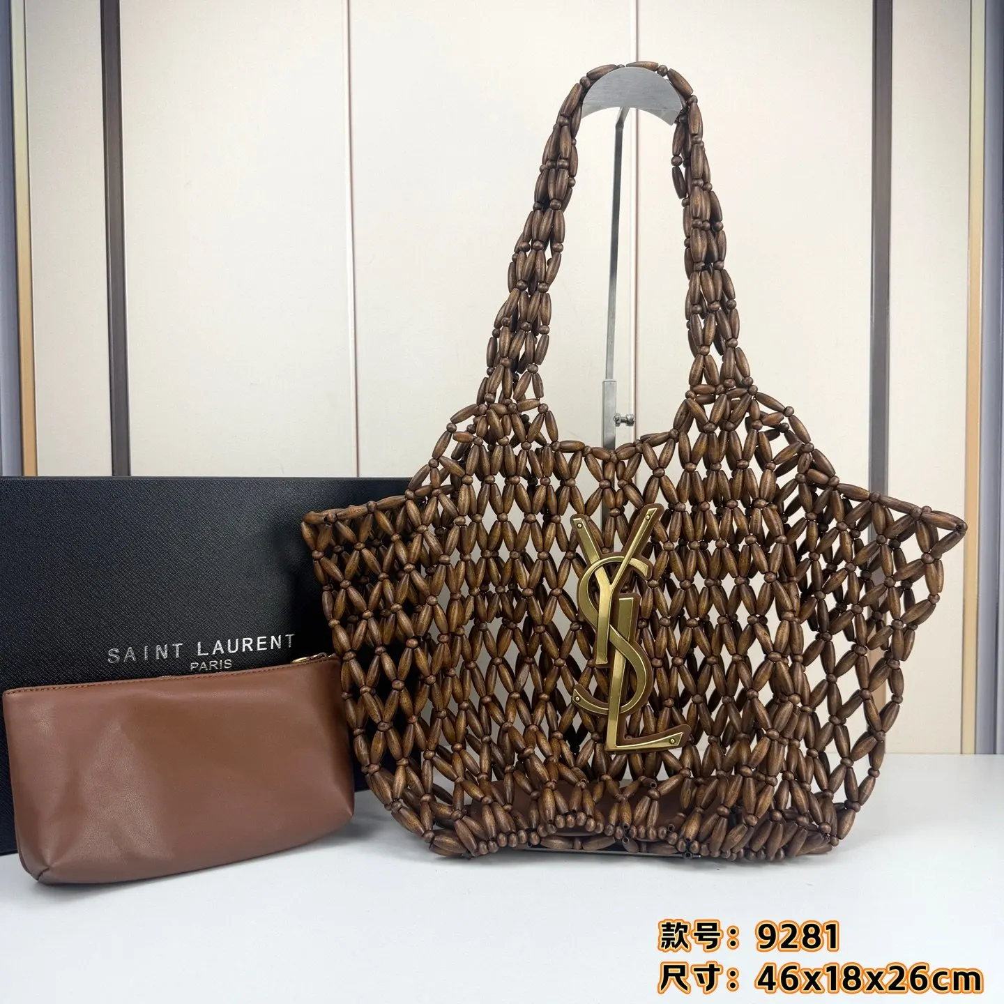 YSL 高 玩的也太花了吧 ICARE居然新推木珠款 托特包 大容量托特款