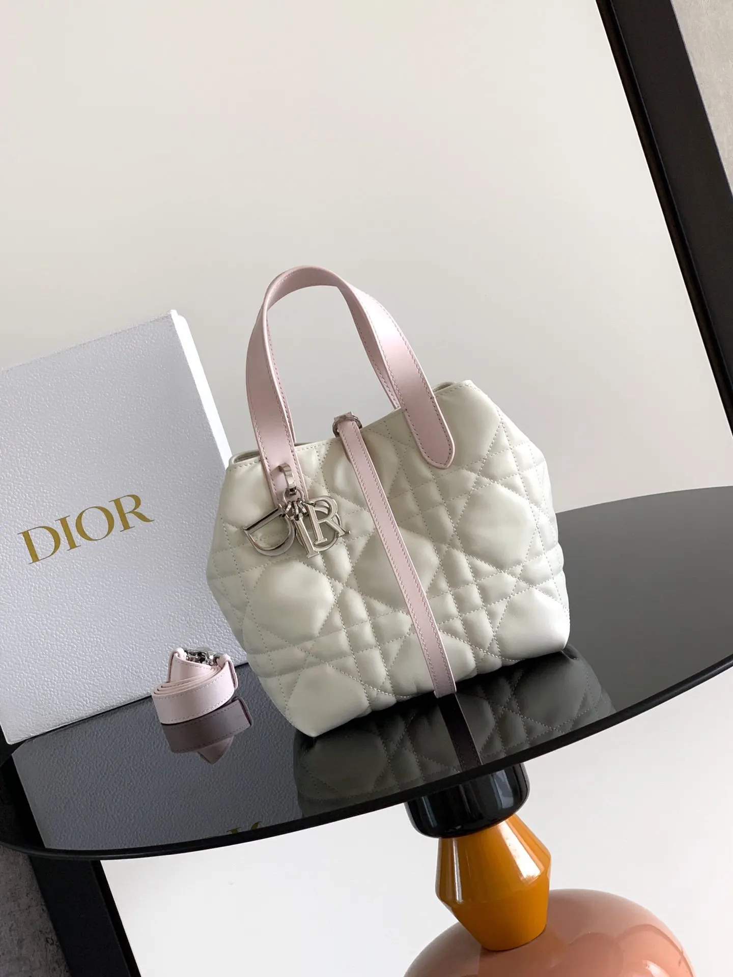 Dior Toujours Cowhide Handbag, Top Handle Bag