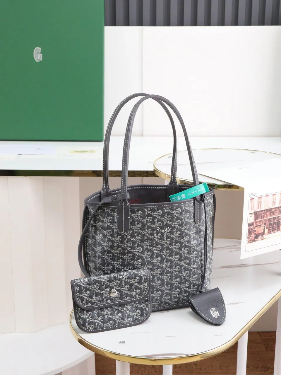 Goyard 灰色 小牛皮 手提包 通勤手提款