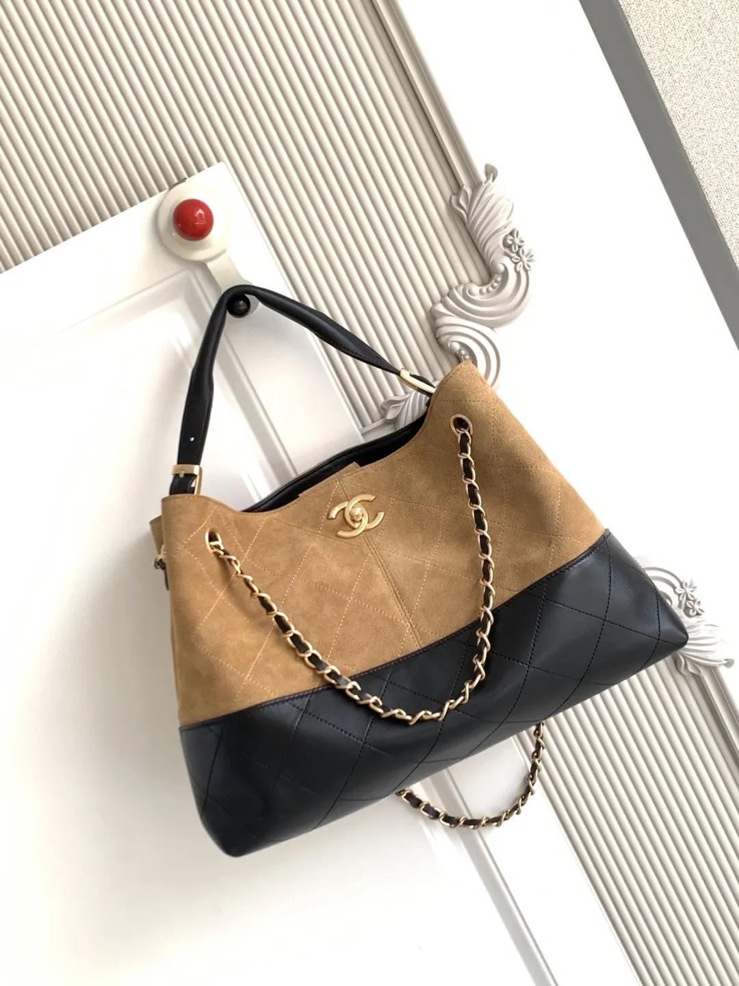 CHANEL 拼色 麂皮 托特包 大容量托特款