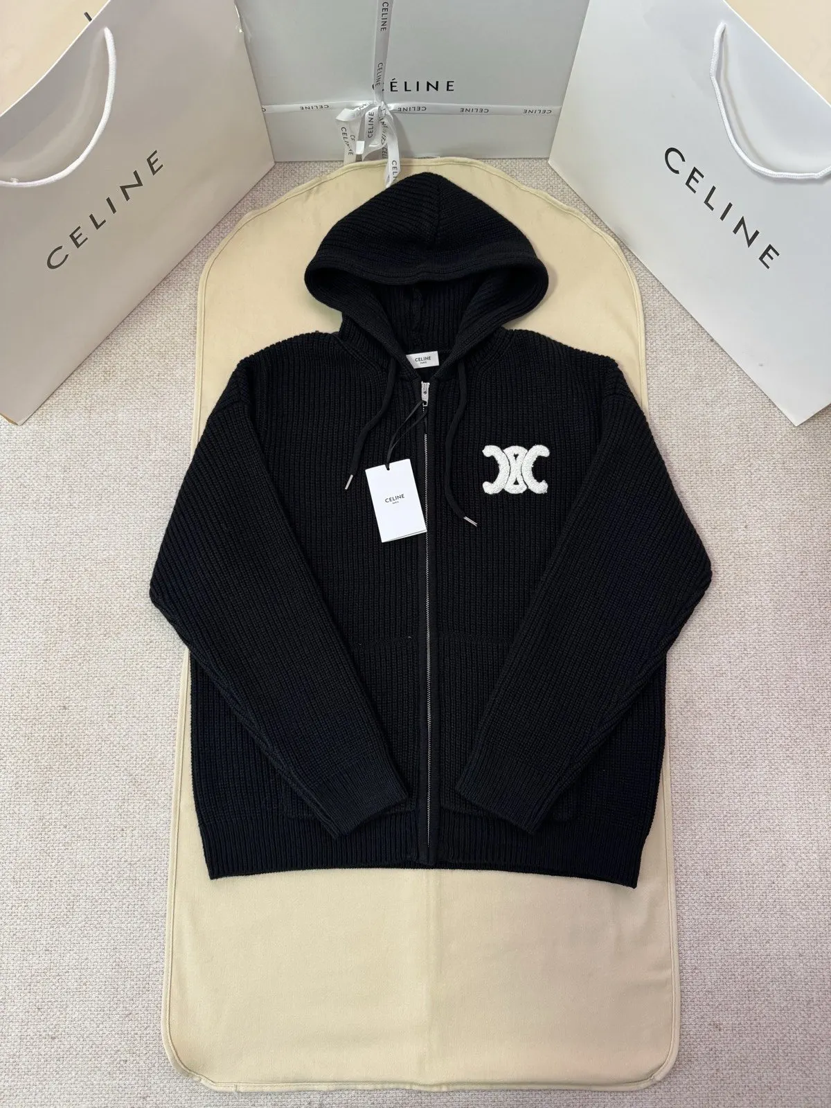 Celine Black Embroidery Wool Jacket Commuter Casual Style Image 1 Celine Black Embroidery Wool Jacket Commuter Casual Style Image 1