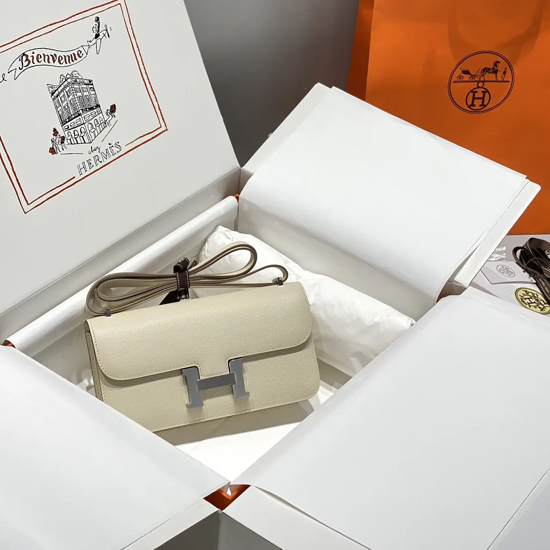 Hermes Constance 奶昔白 斜背包 66cm 經典款