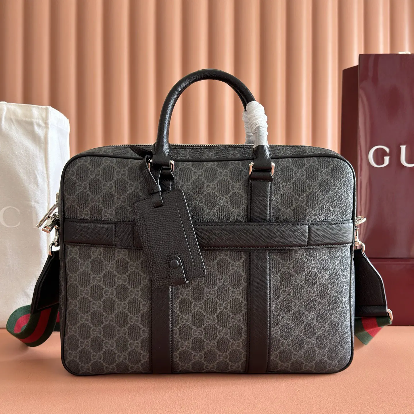 Black White Briefcase Business Commuter