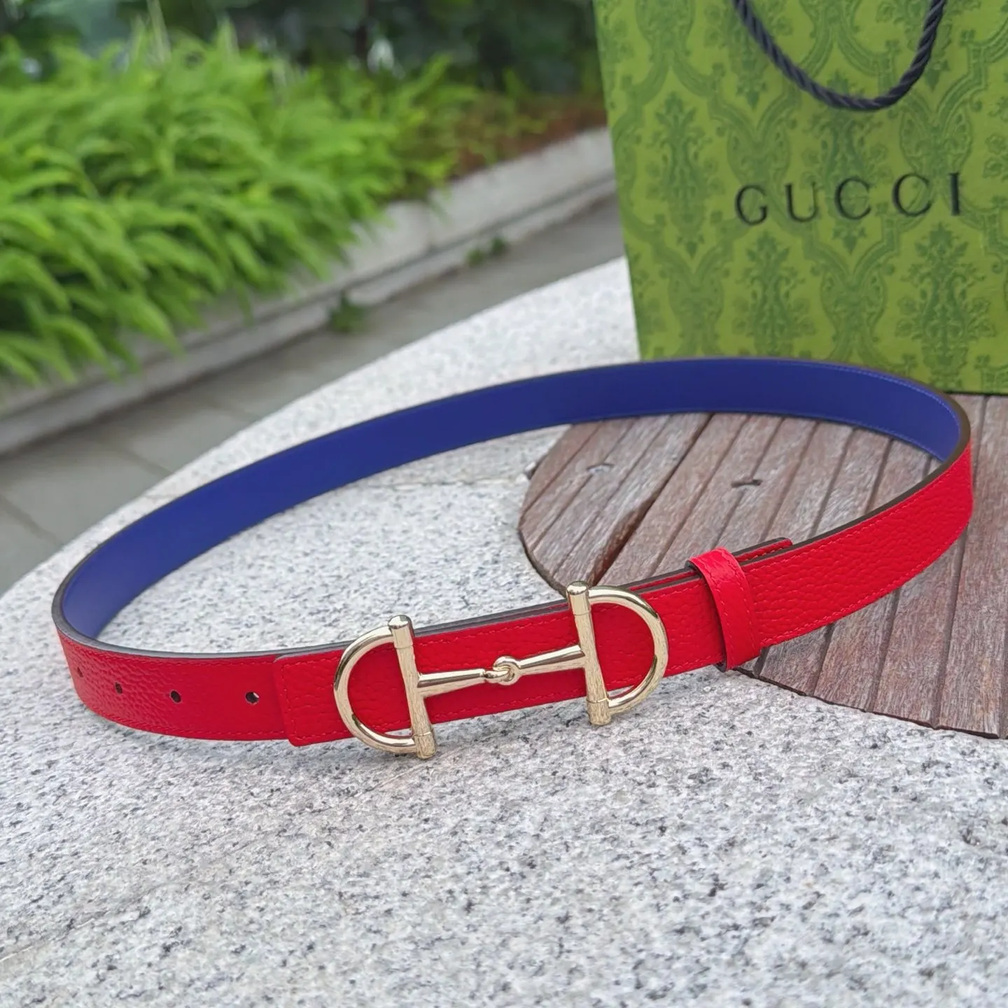 Gucci Double G Buckle Cowhide Double Sided Belt, Business Ca