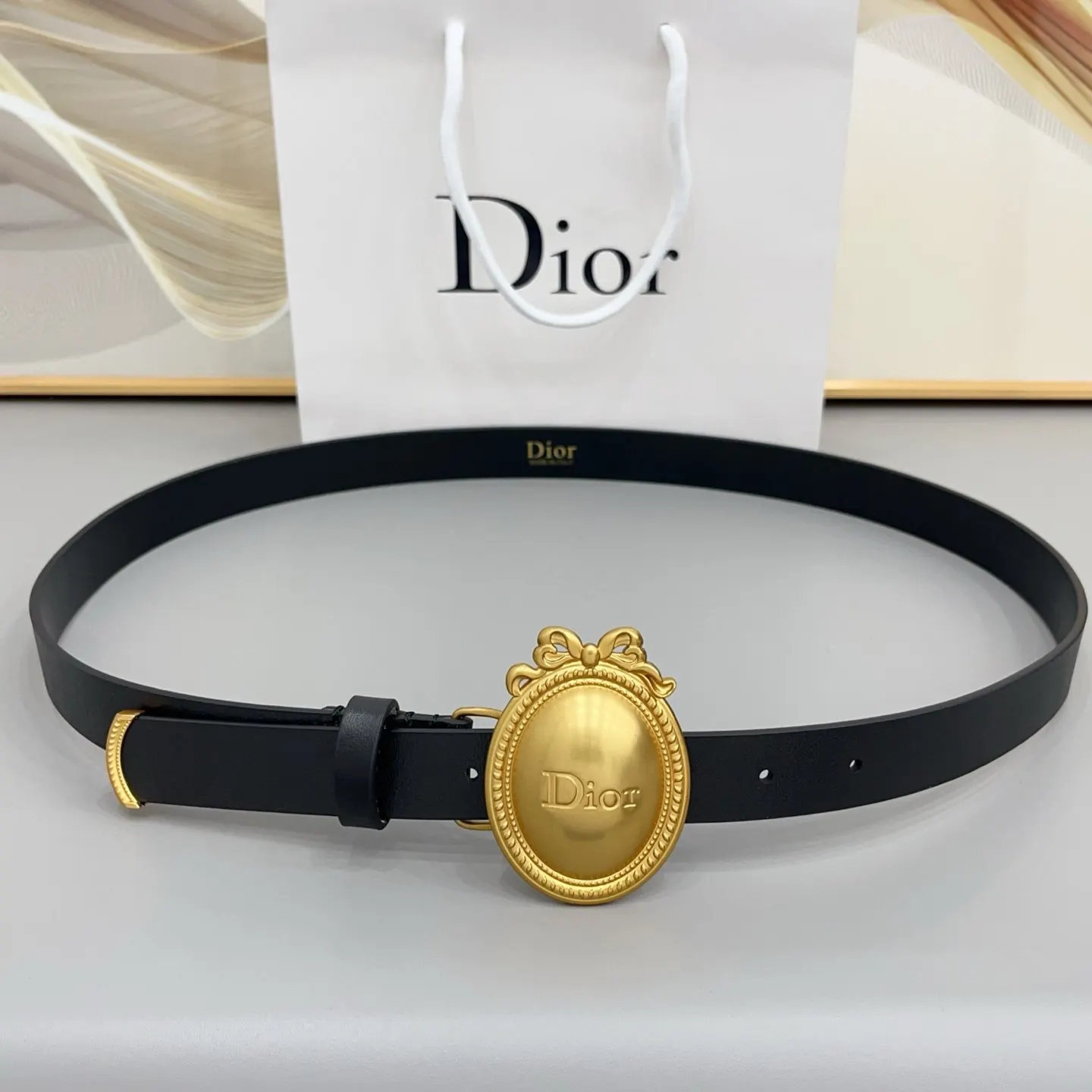 Dior black calfskin dress, exquisite wear