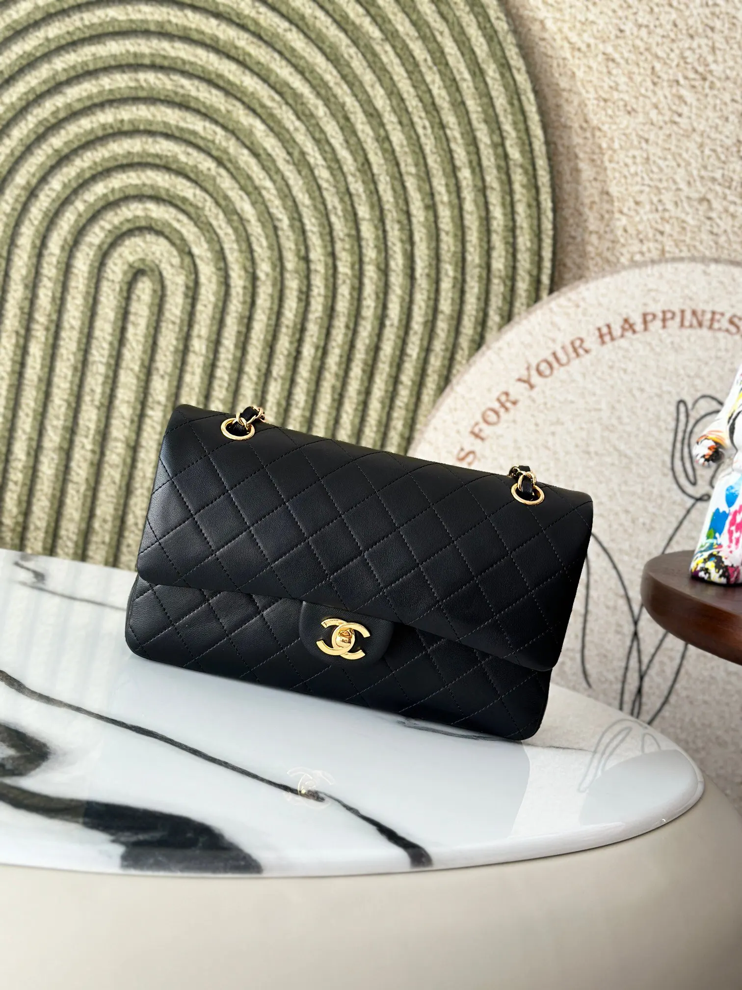 Black Gold Chain Bag