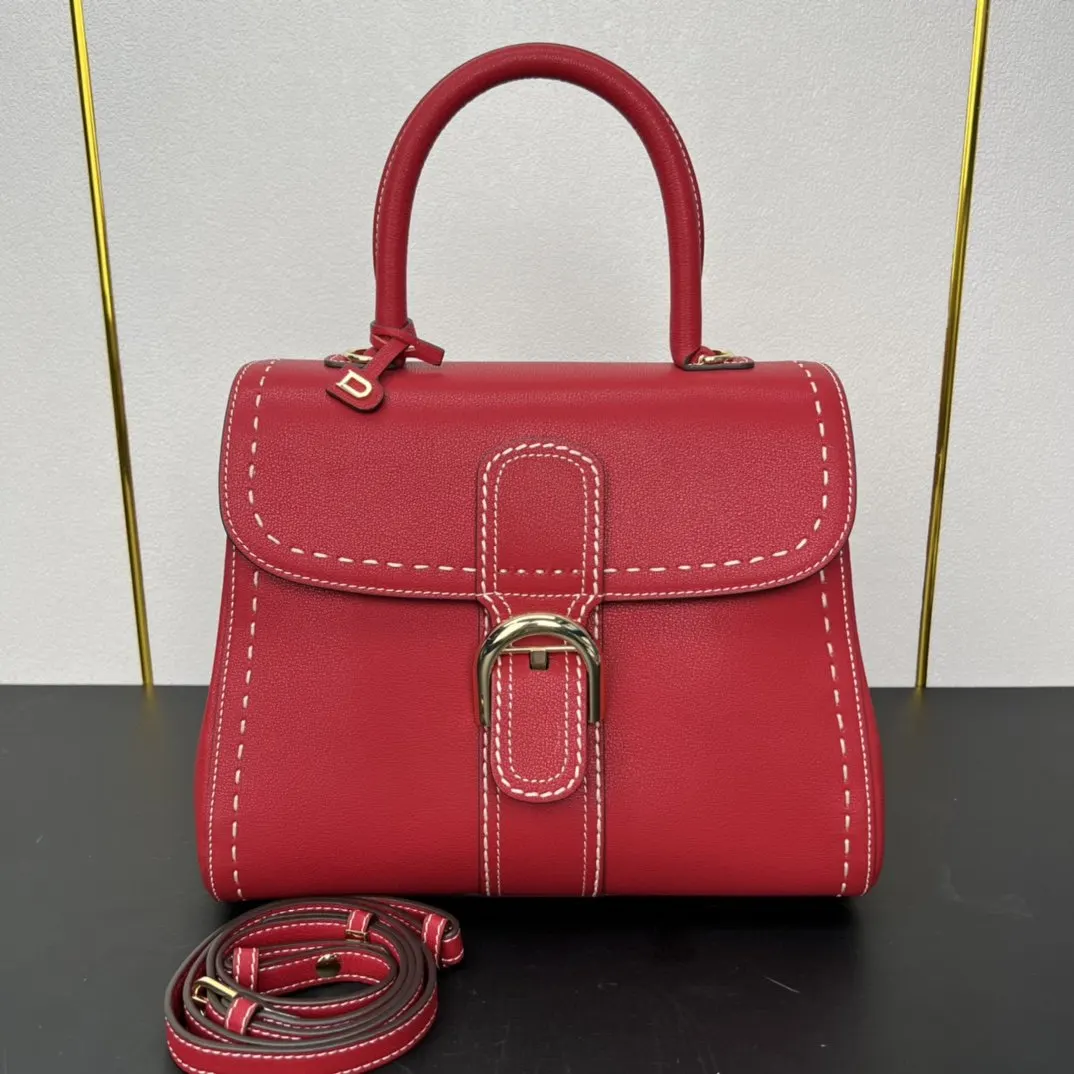 Delvaux 焦糖色 小牛皮 手提包 通勤手提款