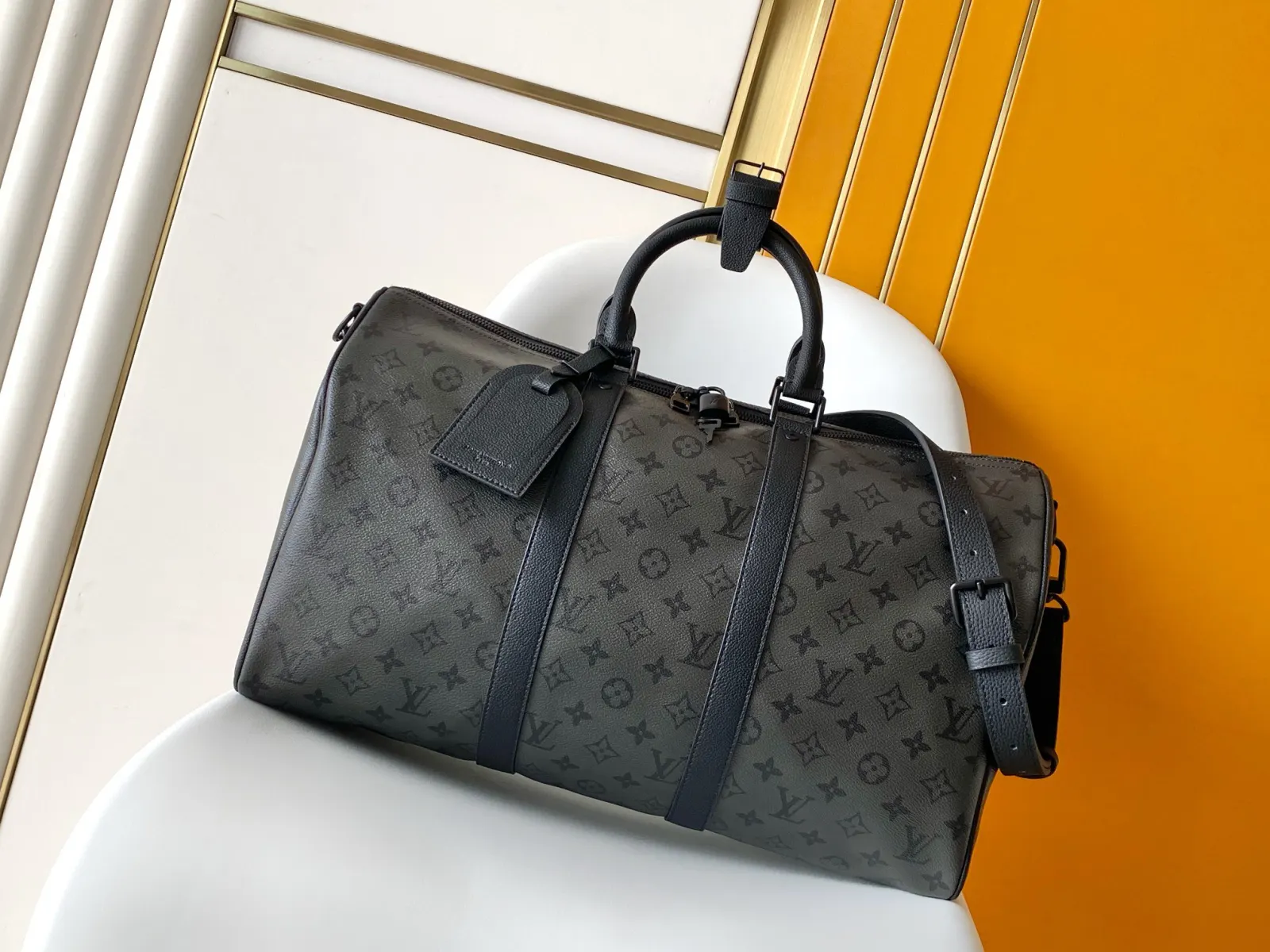 Keepall 灰色 牛皮 旅行袋 大容量旅行款