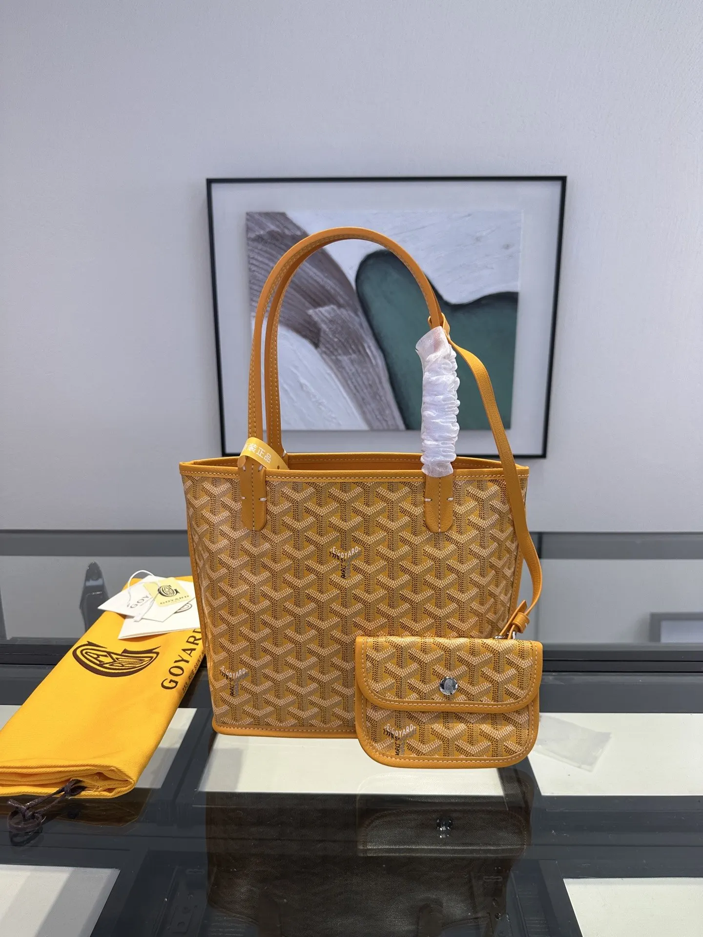 Goyard 黃色 小牛皮 托特包 大容量托特款
