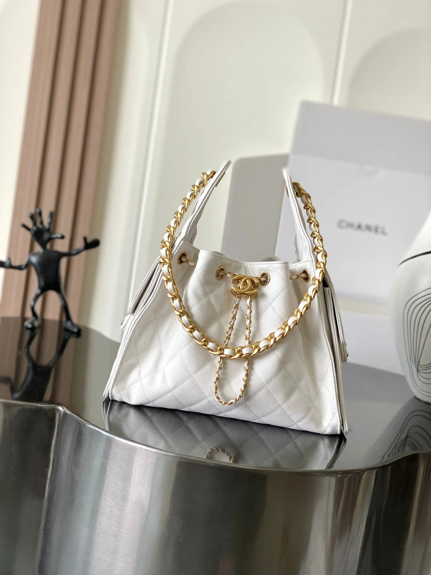 CHANEL 牛皮Hobo腋下包 單肩背