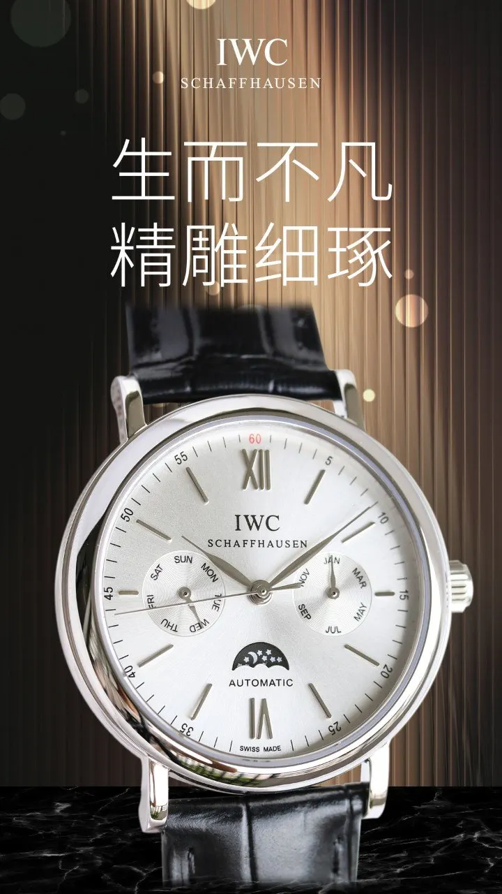 表扣上面刻有 IWC 万国的經典标志 大方富有档次 手錶 經典腕表款