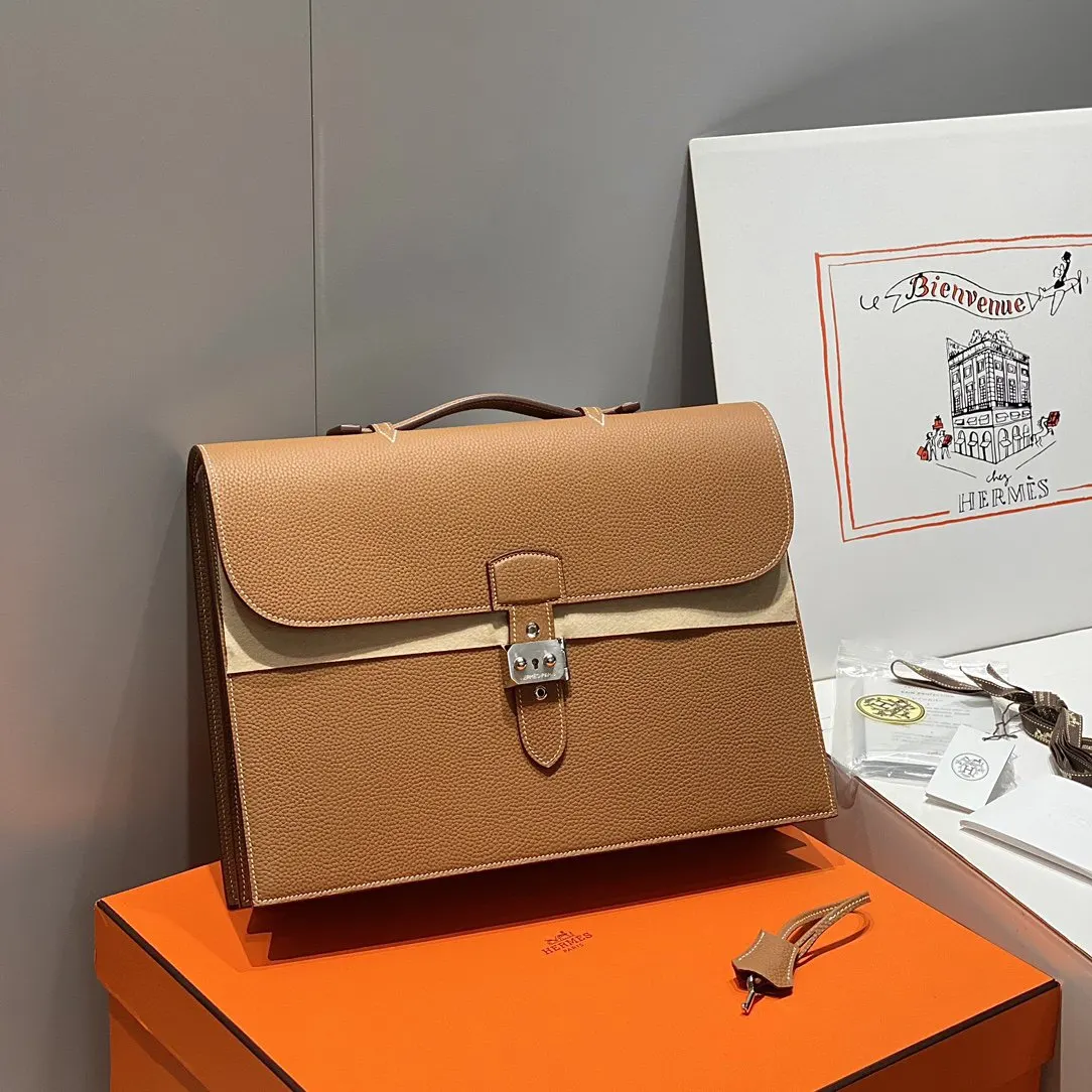 Brown Briefcase Business Commuter Leather