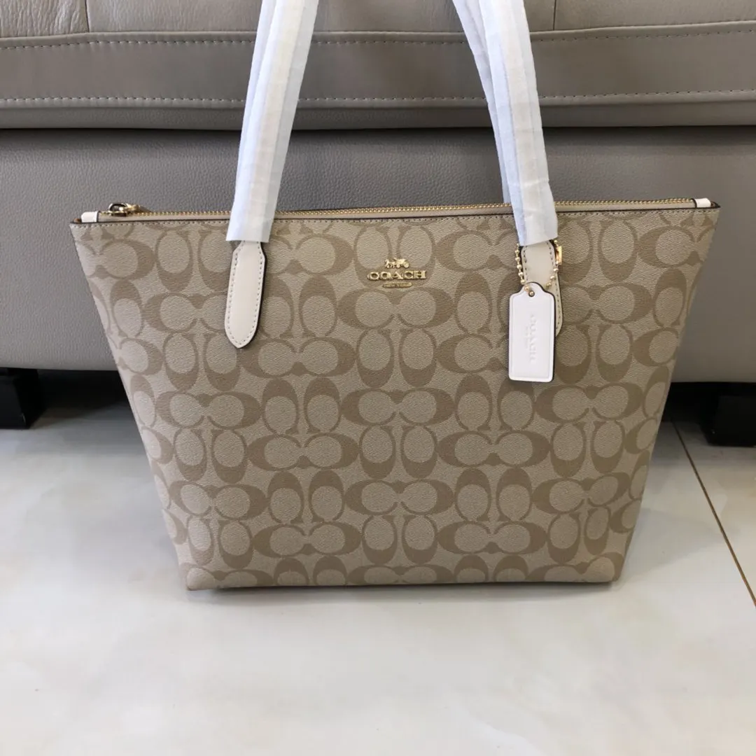 牛皮 C原 拉链托特购物袋 牛皮 經典PVC 托特包 大容量托特款