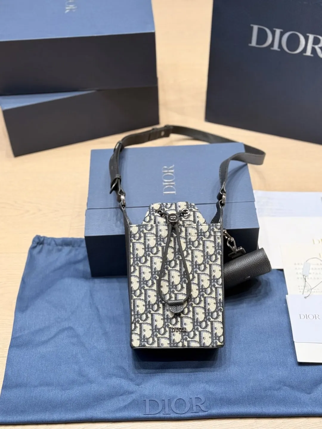 Dior Oblique 老花牛皮水桶包 手提斜挎款