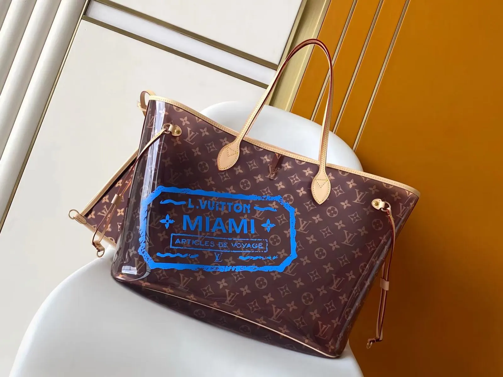 Neverfull 棕色 藍色 牛皮 托特包 大容量托特款