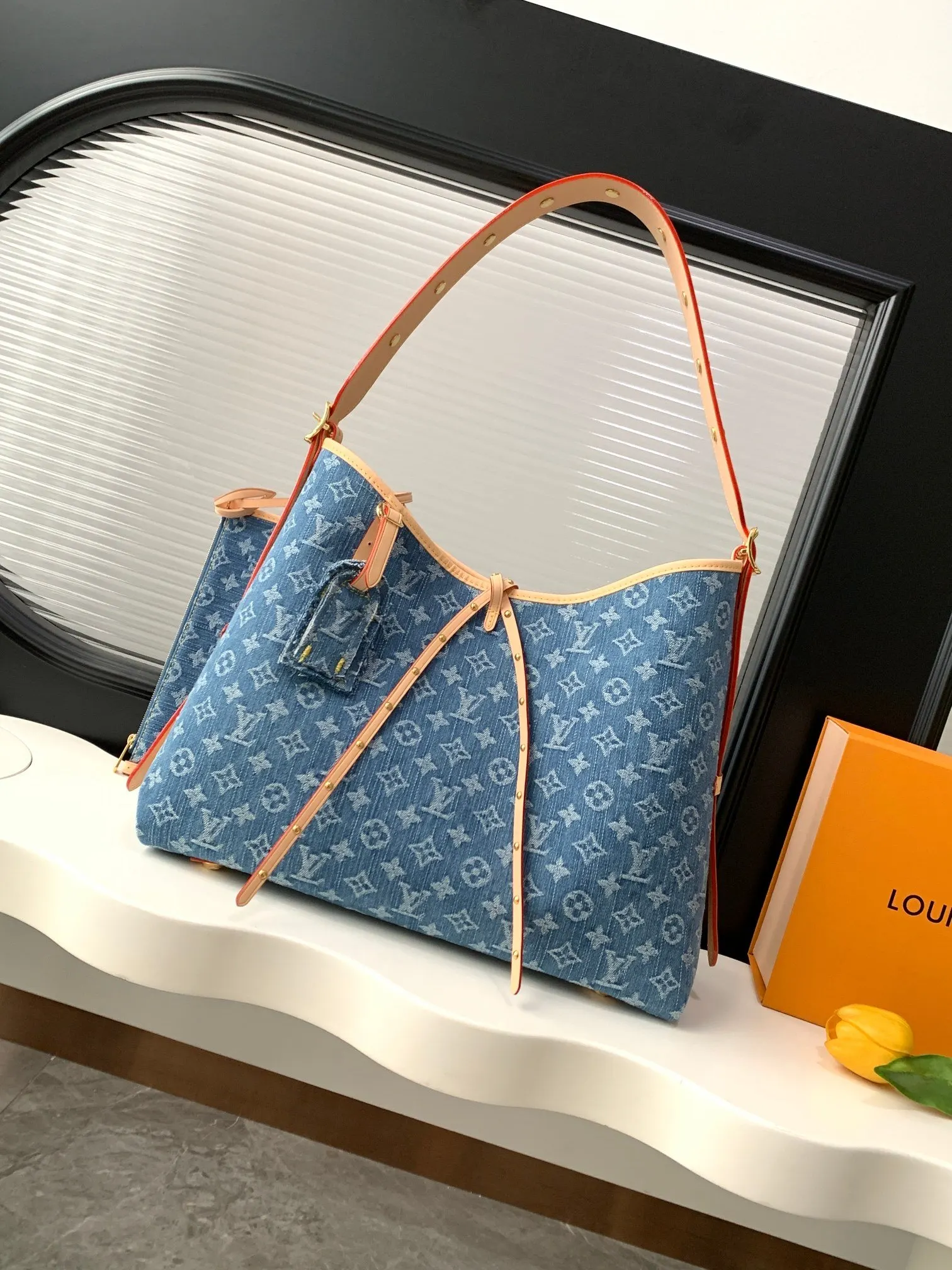 CarryAll 藍色 牛仔 帆布 手拿包 精致手拿款