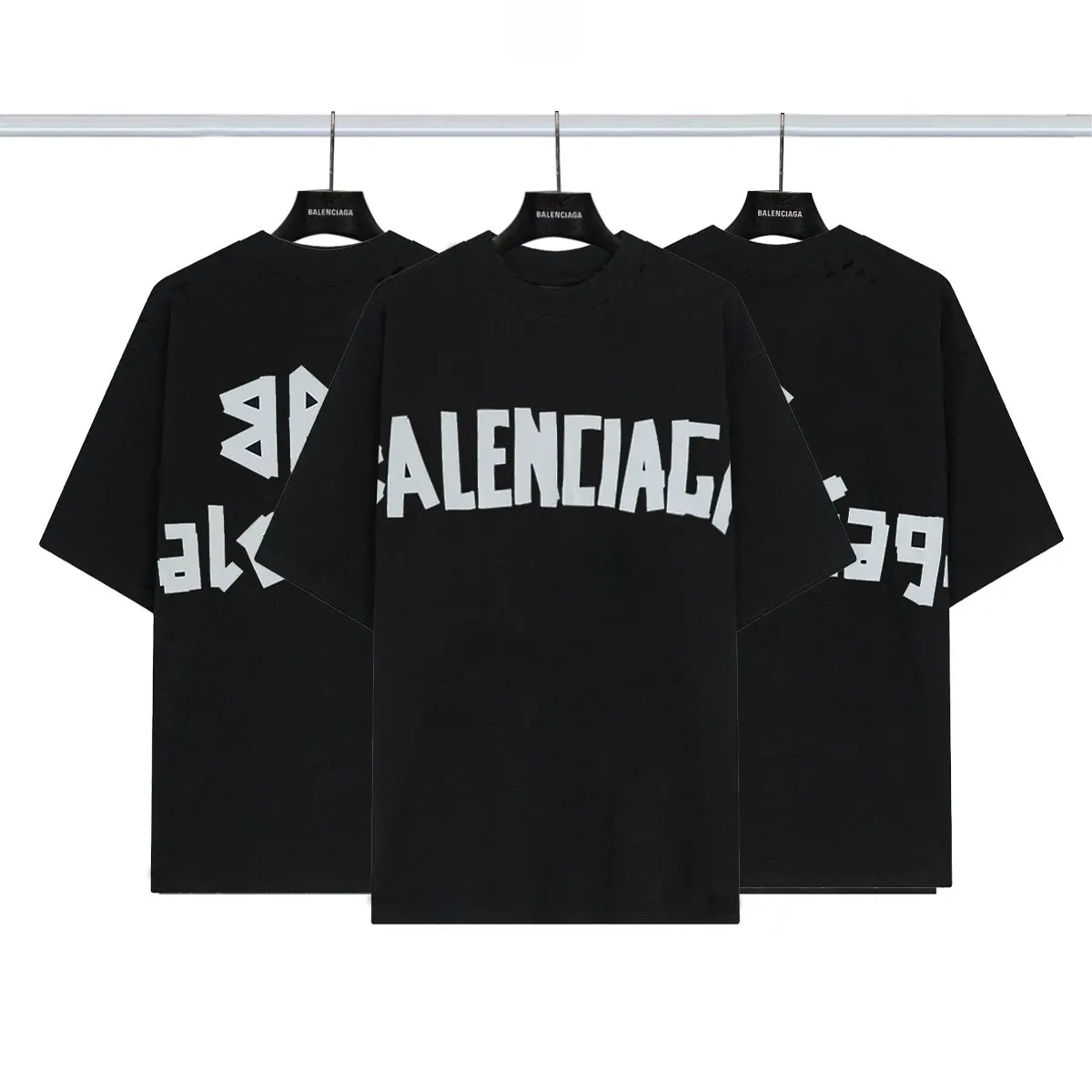 Balenciaga Black Short Sleeve T-Shirt Street Casual