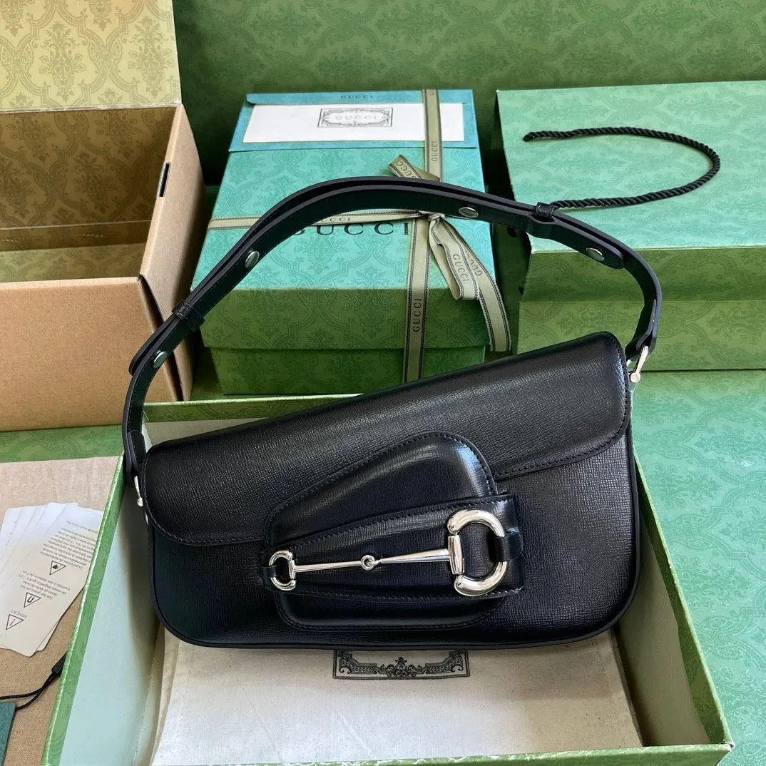 Gucci Horsebit 1955 老花馬銜扣肩揹包 單肩斜挎款