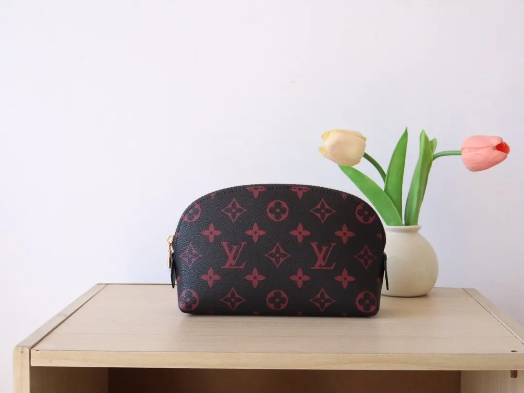 帆布 紅花 Pochette Cosm 化妝包 便携收納款