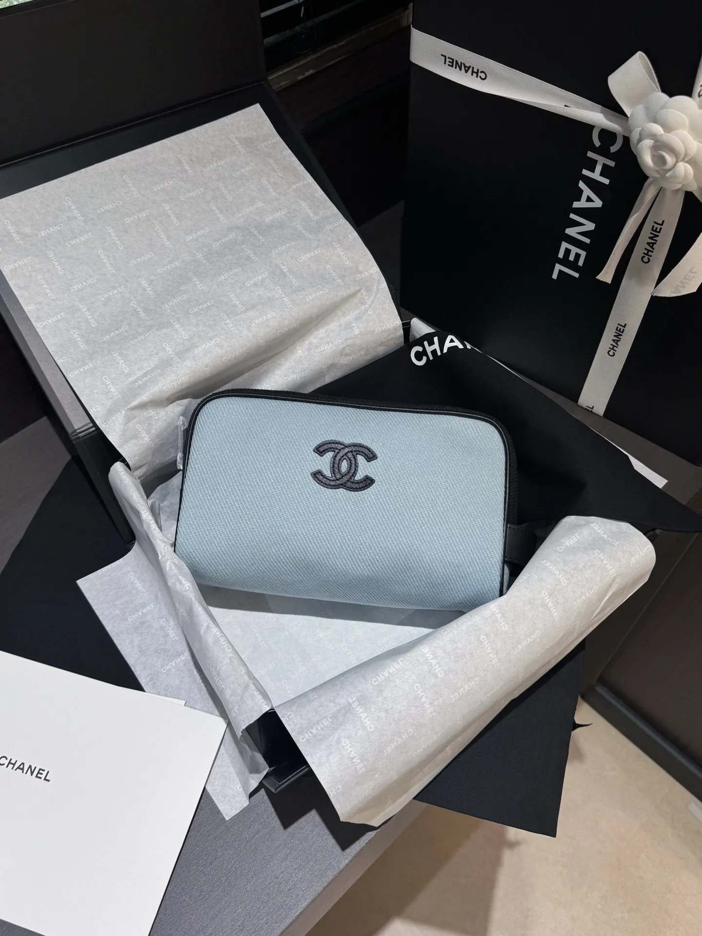 CHANEL 黑色 帆布 鏈條包 精致鏈條款